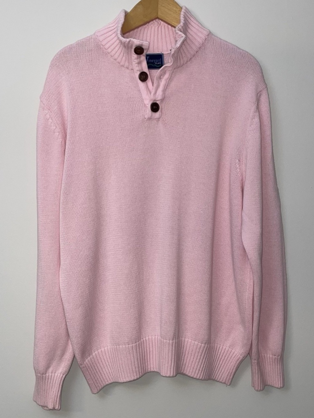 Vineyard Place Mens Pullover Sweater Pink Large EUC